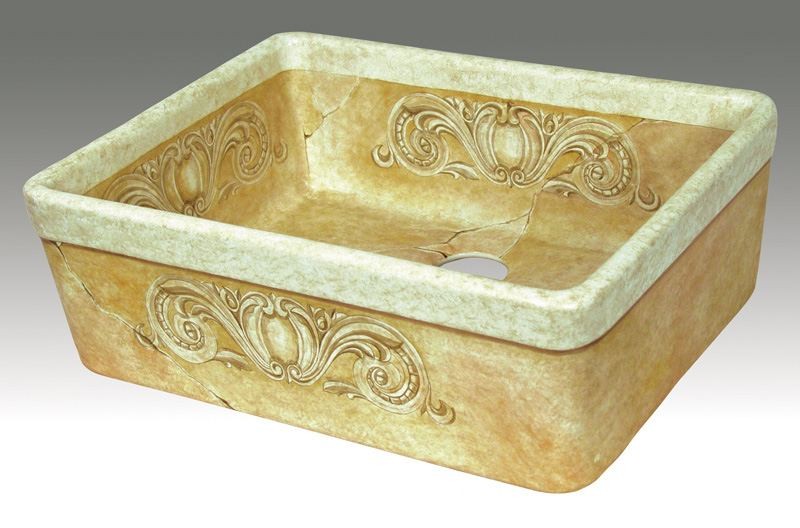 Fireclay Kitchen Sink 26" x 18" with Colossal Design