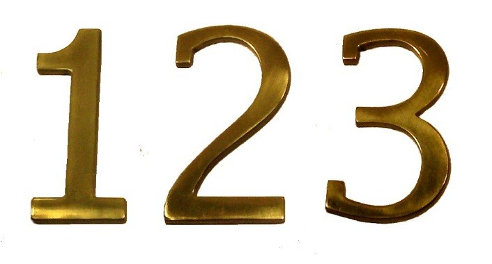 Brass Accents Traditional 4" Raised Numeral