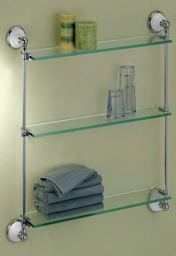 Gatco 1395 Franciscan - 3-tier Glass Shelf