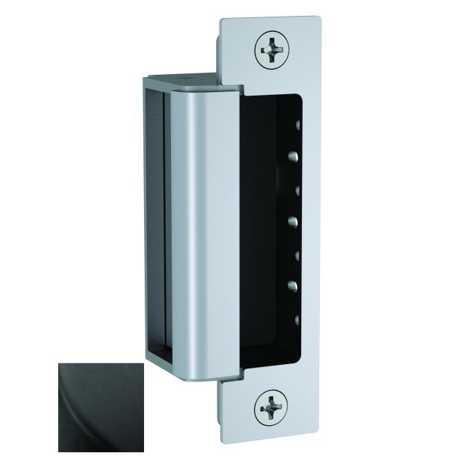HES 1600CSBLKDLMS 12 / 24 Volt DC Electric Strike Complete Pac with Dual Lock and Strike Monitors - Black