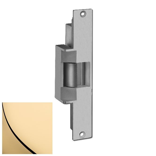 HES 3102F12D605LCBMA 310-2 12D Fail Safe Electric Strike with Latchbolt and Locking Cam Monitor - Bright Brass