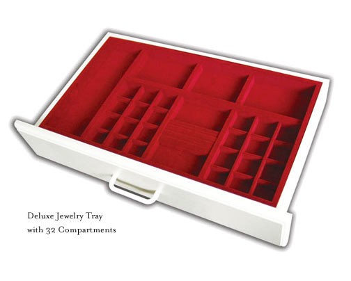Deluxe Jewelry Tray 22" with 32 Compartments (4-Pack)