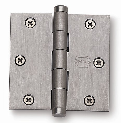Omnia Solid Brass 3 1/2" Plain Bearing Hinge
