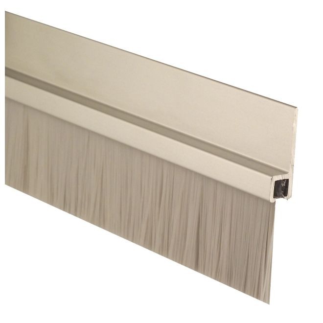 Pemko 18100CNB 36" 180 Degree Aluminum Retainer Weatherstrip with 1" Nylon Brush Clear Aluminum