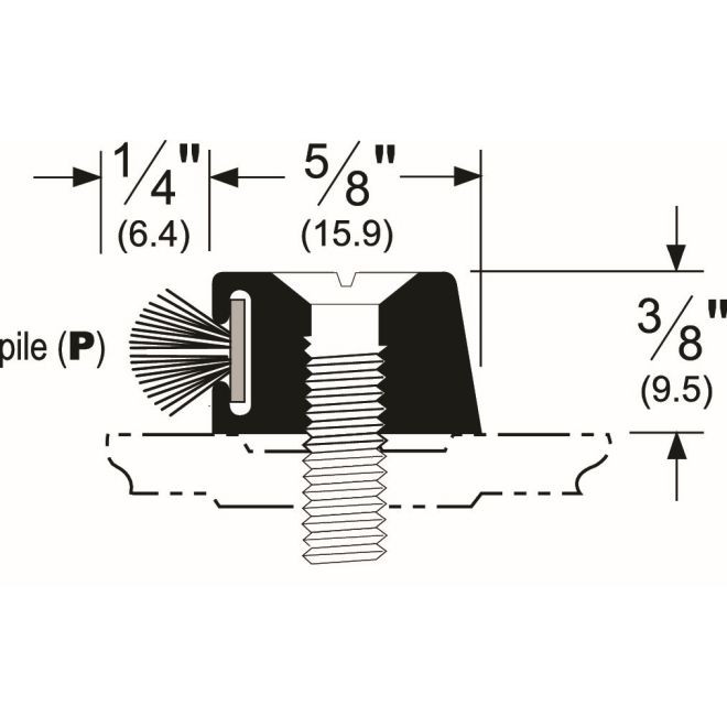 Pemko 184DT37 37" Threshold Stop Strip with ThermoSeal Dark Bronze