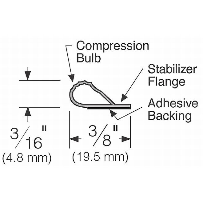 Pemko PK33BL 17' Adhesive Perimeter Gasketing Black