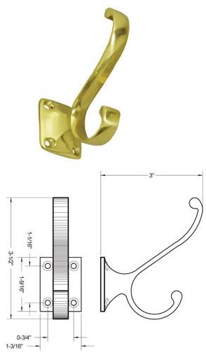 Deltana Coat and Hat Hook - CAHH35