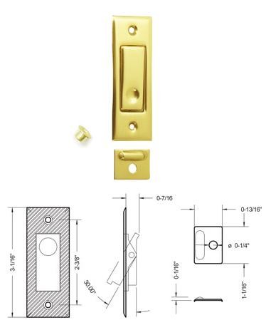 Deltana Pocket Door Bolt - PDB42