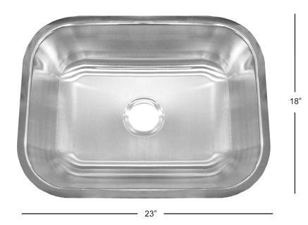 Deltana 23" Solid Stainless Steel Undermount Sink