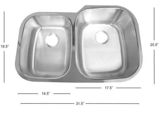 Deltana Solid Stainless Steel Undermount Sink