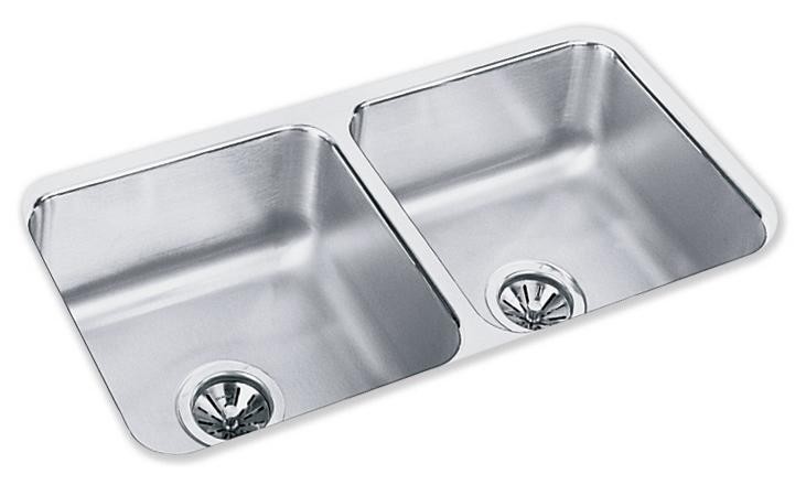 Elkay Gourmet Lustertone Double Bowl" Undermount Sink - ELUH3116