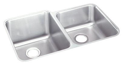 Elkay Gourmet Lustertone Double Bowl Undermount Sink - ELUH3120R