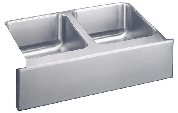 Elkay Gourmet Lustertone Double Bowl Undermount Sink - ELUHF3320