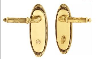 Emtek Oval Beaded Thumbturn Privacy w/Sideplates Lockset - 8227