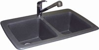 Franke 22 x 33 Double Bowl Granite Kitchen Sink