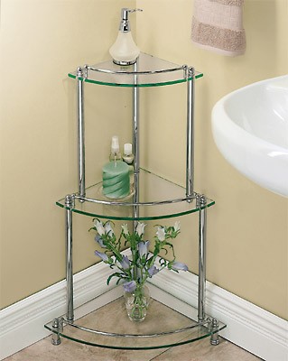 Gatco Premier 3-Tier Corner Glass Shelf