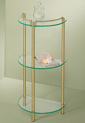 Gatco Premier 3-Tier Half Round Glass Shelf