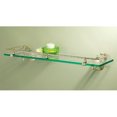 Gatco Premier 21" Wall Glass Shelf w/Railing