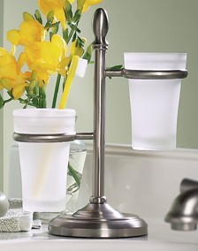 Gatco Toothbrush & Tumbler Holder w/Frosted Cup
