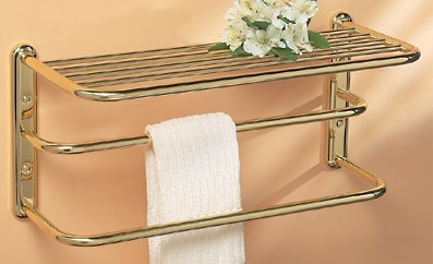 Gatco 20" Double Towel Rack w/Shelf - 1540