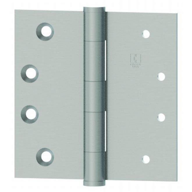 Hager 1279412615 4-1/2" x 6" Full Mortise Five Knuckle Plain Bearing Standard Weight Hinge, # 034099 - Satin Nickel