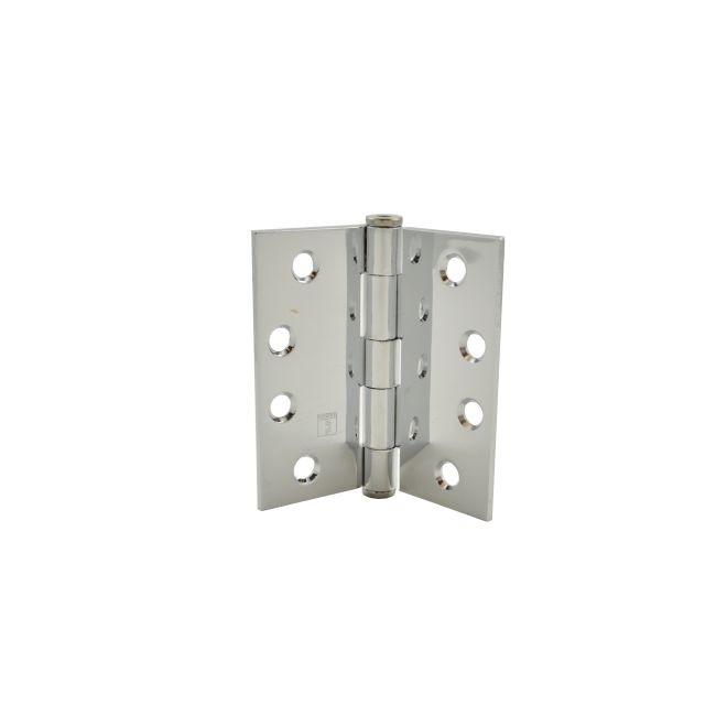 Hager 1279426 4" x 4" Full Mortise Five Knuckle Plain Bearing Standard Weight Hinge, # 008507 - Bright Chrome