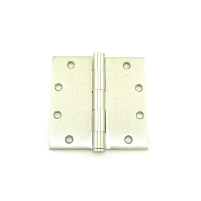 Hager 1279515 5" x 5" Full Mortise Five Knuckle Plain Bearing Standard Weight Hinge, # 067162 - Satin Nickel