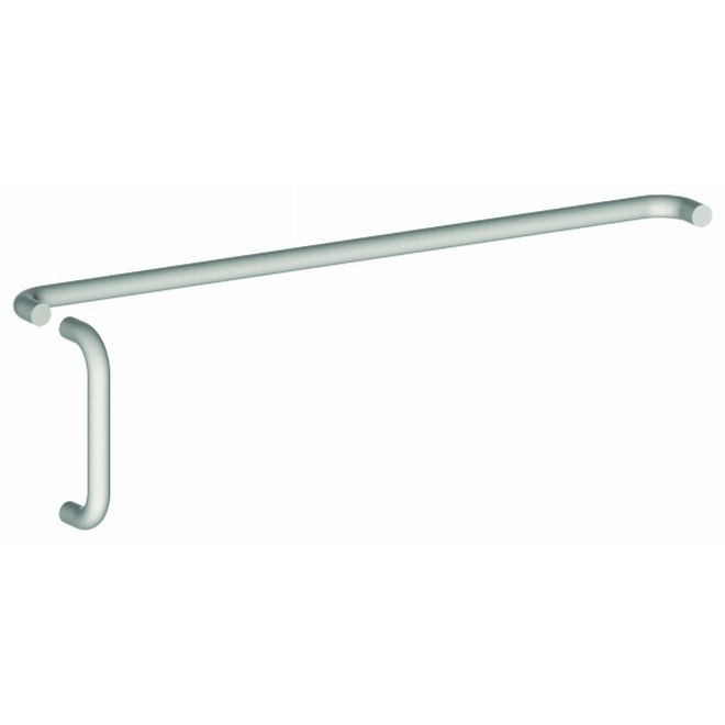 Hager 150D28 3/4" Round 8" Center to Center Door Pull and Push Set with Type 7 and 1 Fasteners - Aluminum