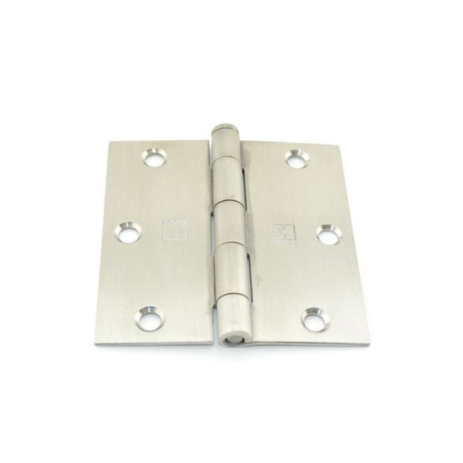 Hager 154131232DEA 3-1/2" x 3-1/2" Solid Stainless Steel Residential Hinge, # 030146 - Satin Stainless Steel