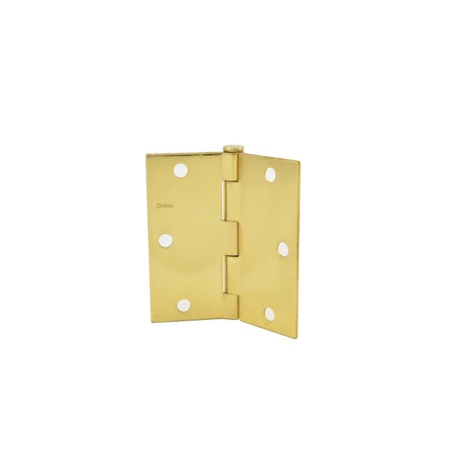 Hager 15413123EA 3-1/2" x 3-1/2" Solid Brass Residential Hinge, # 030141 - Bright Brass