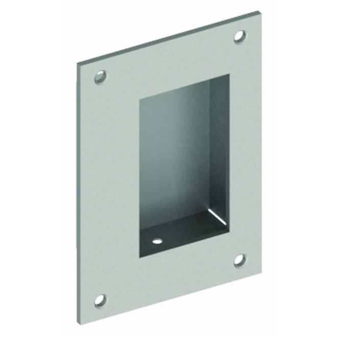 Hager 15N4 Flush Cup Pull with Surface Screws, # 053115 - Satin Brass