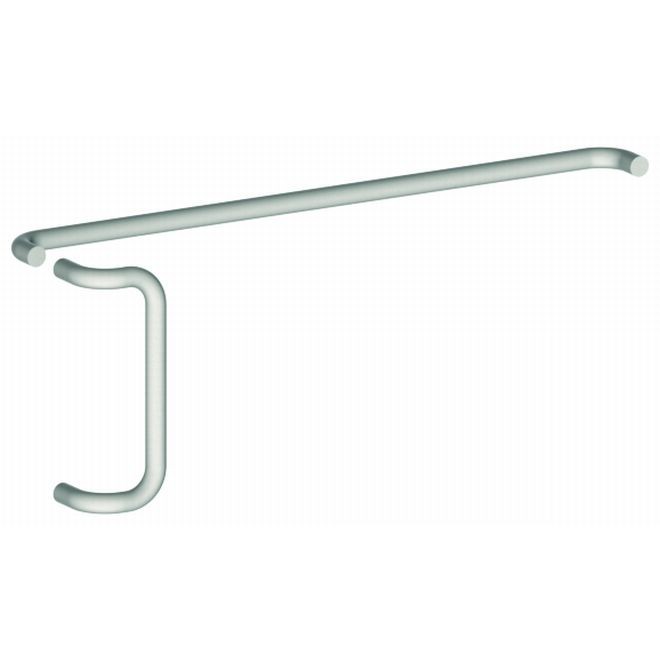 Hager 161D32D 1" Round 18" Center to Center Offset Door Pull and Push Set with Type 7 and 1 Fasteners - Satin Stainless Steel