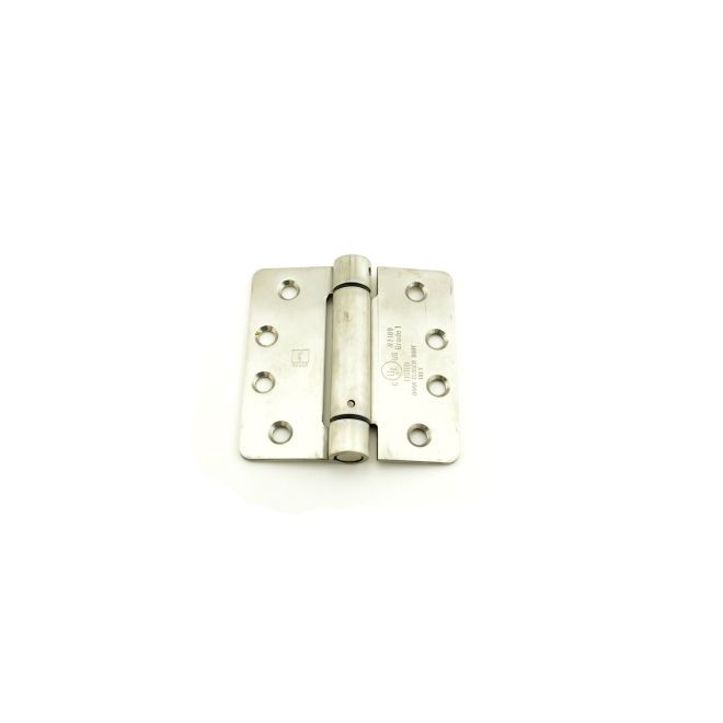 Hager 1734432D 4" x 4" Steel 1/4" Radius Corner Full Mortise Hinge, # 118594 - Satin Stainless Steel
