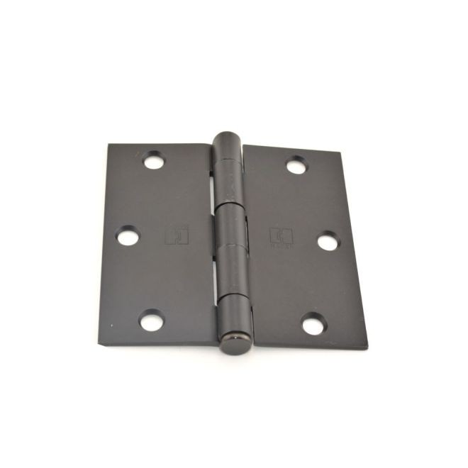 Hager 174131210REA 3-1/2" x 3-1/2" Steel Square Corner Full Mortise Plain Bearing Residential Hinge, # 037124 Matte - Antique Bronze