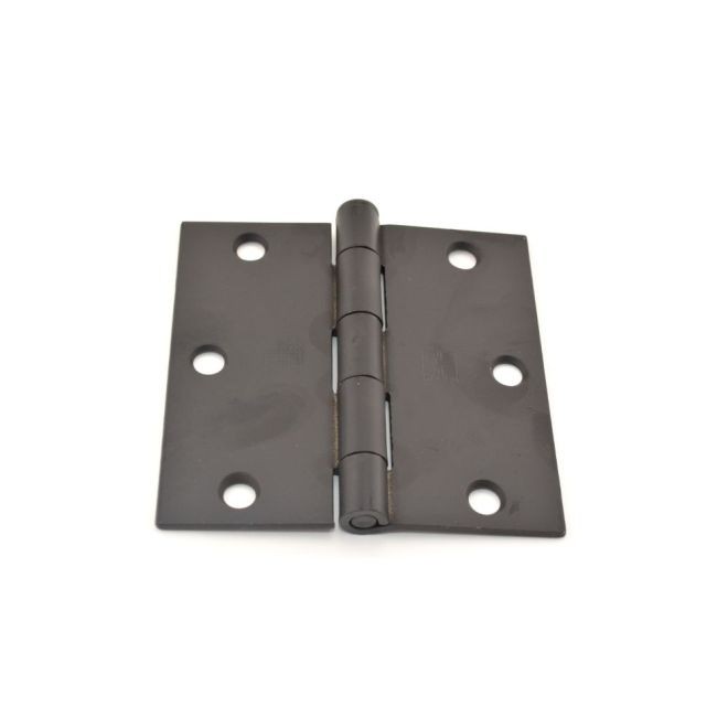 Hager 17413121DEA 3-1/2" x 3-1/2" Steel Square Corner Full Mortise Plain Bearing Residential Hinge, # 030556 - Dull Black