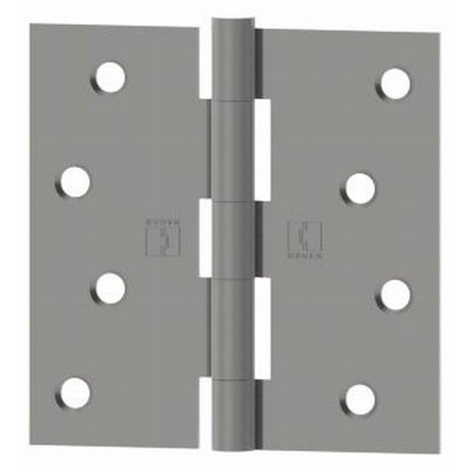 Hager 174132D 3" x 3" Steel Square Corner Full Mortise Plain Bearing Residential Hinge, # 029641 - Satin Stainless Steel