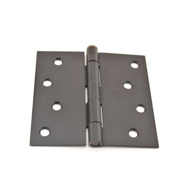 Hager 1741410REA 4" x 4" Steel Square Corner Full Mortise Plain Bearing Residential Hinge, # 038067 Matte - Antique Bronze