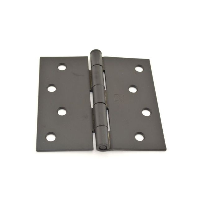 Hager 174141DEA 4" x 4" Steel Square Corner Full Mortise Plain Bearing Residential Hinge, # 033144 - Dull Black