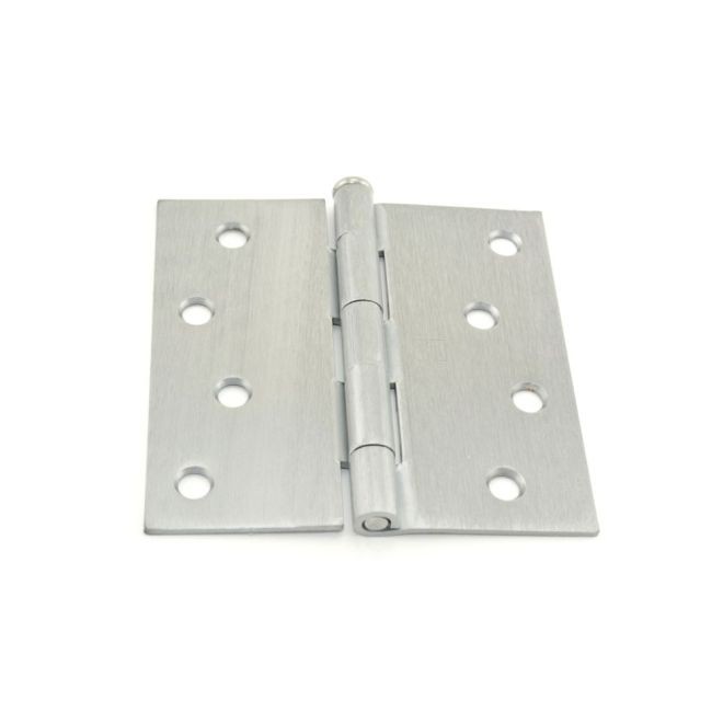 Hager 1741426DEA 4" x 4" Steel Square Corner Full Mortise Plain Bearing Residential Hinge, # 033146 - Satin Chrome