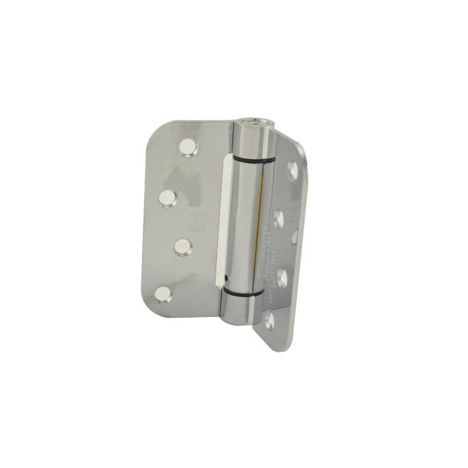 Hager 1752426 4" x 4" 5/8" Radius Corner Steel Full Mortise Residential Spring Hinge, # 1187441 - Bright Chrome