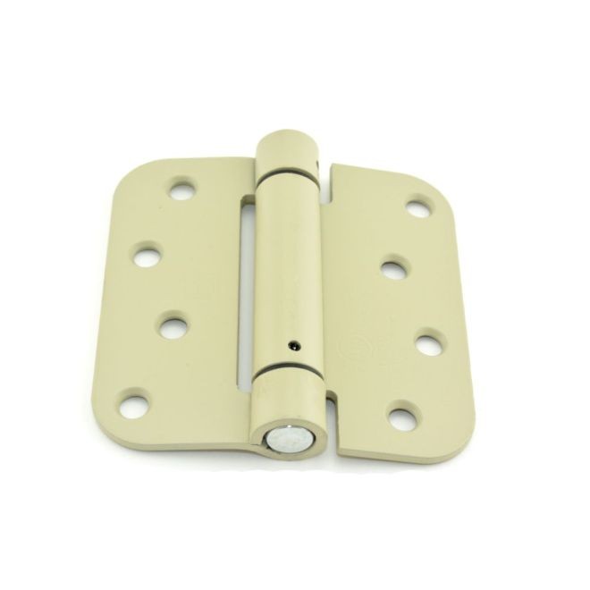 Hager 17524P 4" x 4" 5/8" Radius Corner Steel Full Mortise Residential Spring Hinge, # 118756 - Prime Coat