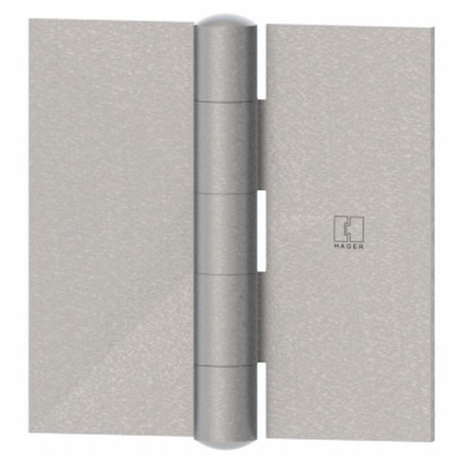 Hager 18504PS 4" x 4" Square Corner Full Surface Heavy Weight Plain Bearing Hinge with No Holes, # 042562 - Plain Steel