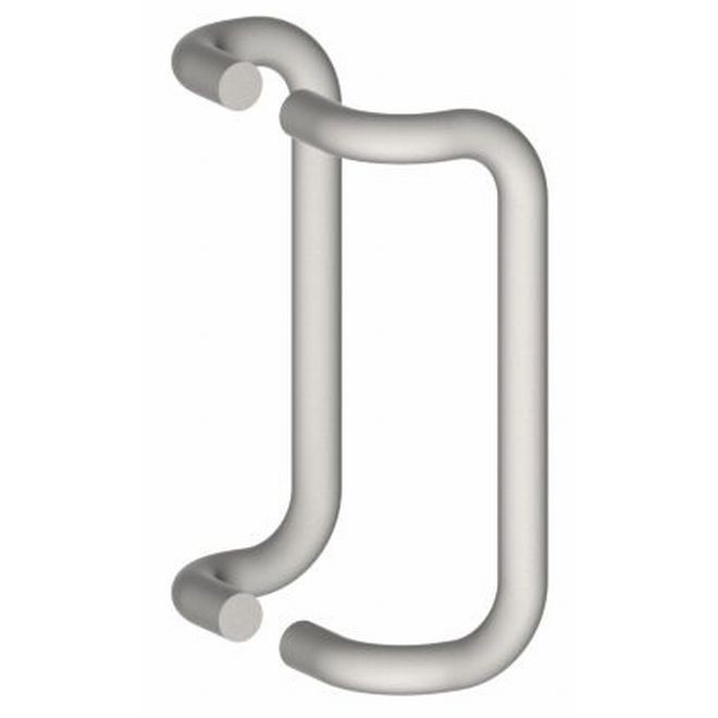Hager 21E32 3/4" Round 6" Center to Center 90 Degree Offset Back to Back Push and Pull Set - Bright Stainless Steel