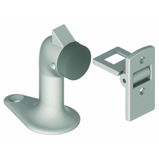 Hager 258F26 Gooseneck Floor Stop with Holder, # 058554 - Bright Chrome