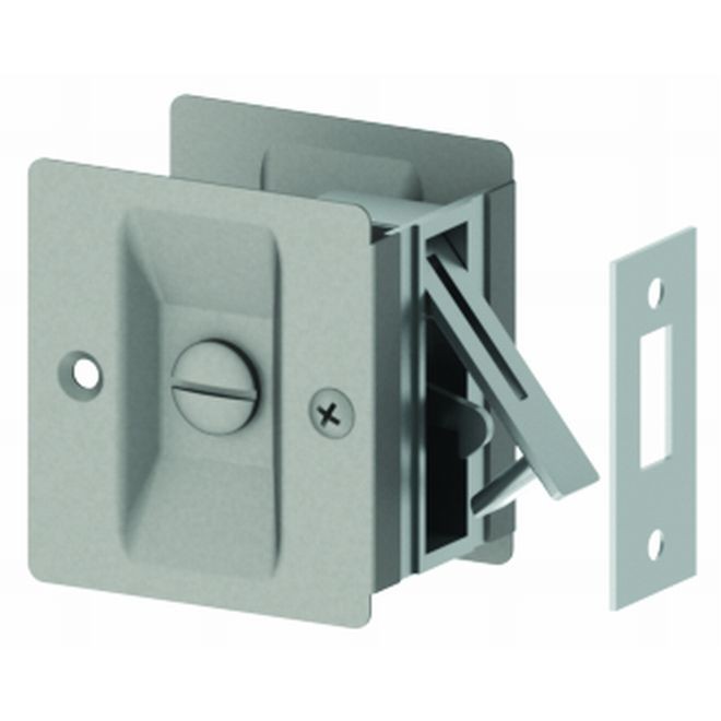 Hager 330L3 Square Privacy Pocket Door Latch for 1-3/8" Doors, # 143162 - Bright Brass