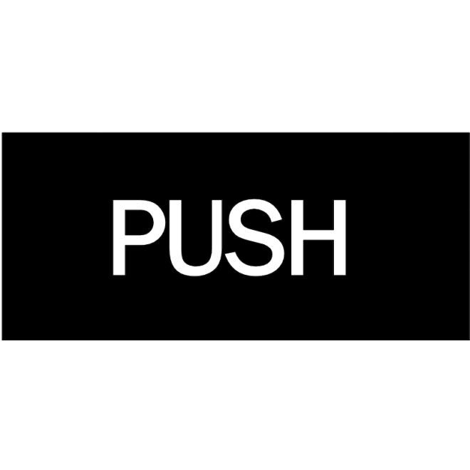 Hager 350HW3 PUSH - Horizontal Engraved Plastic Sign, # 032116 - Blue