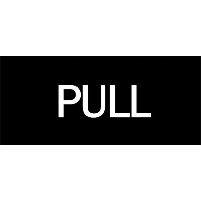 Hager 350LW3 PULL - Horizontal Engraved Plastic Sign, # 032117 - Blue