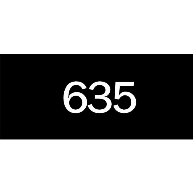 Hager 350RB1 NUMBER - Engraved Plastic Sign, # 067081 - Silver