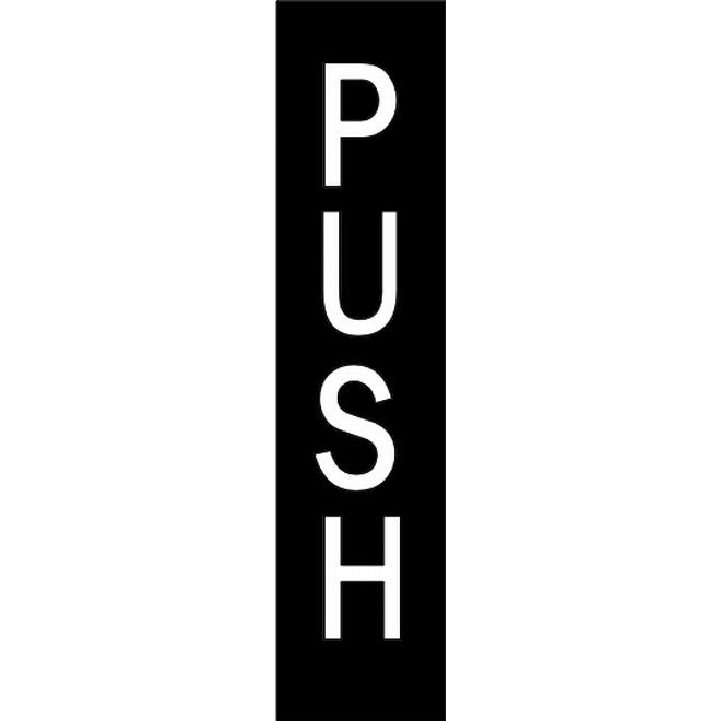 Hager 351HW3 PUSH - Vertical Engraved Plastic Sign, # 017432 - Blue