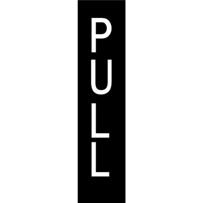 Hager 351LW3 PULL - Vertical Engraved Plastic Sign, # 017433 - Blue